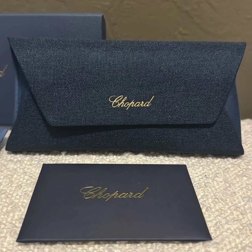 Chopard Happy Hearts Sunglasses 💕 Rose Gold Titanium - Crystal Hearts - Picture 7 of 10